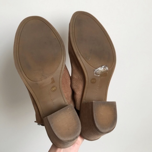 Lucky Brand Tan Bray Leather Peep Toe Sandals 8.5 - Picture 6 of 10